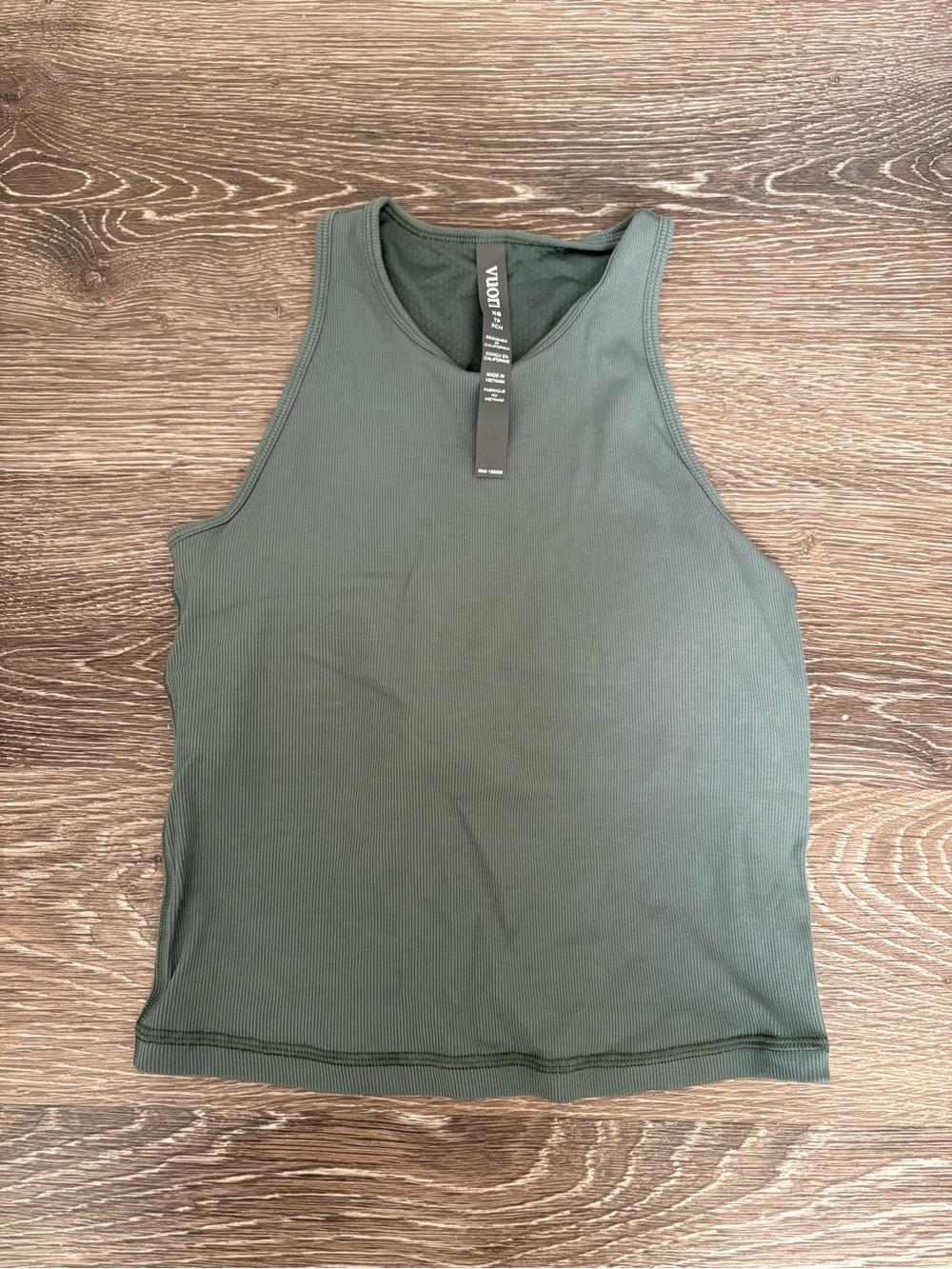 Vuori Olive Ribbed High-Neck Tank